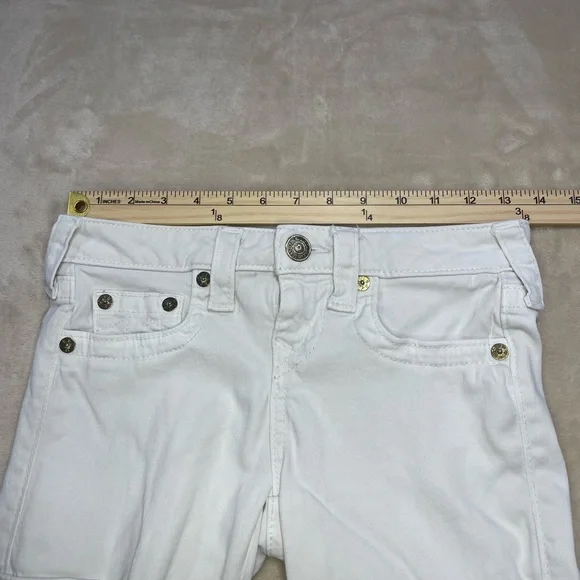 True Religion White Cargo Skinny Jeans Women Size 26 Stretch Zip Ankle - Picture 8 of 8